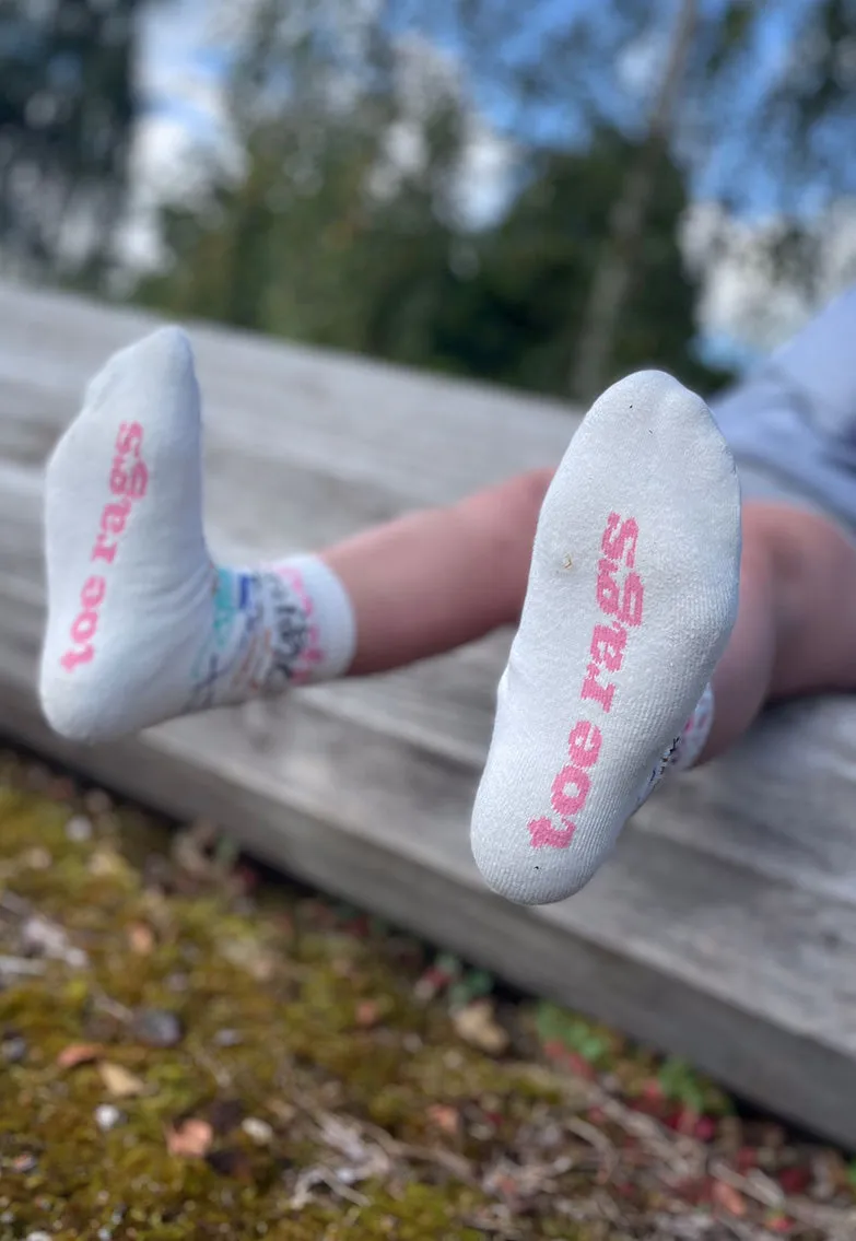 1 Pair Toe Rags® Crew Street Ecru