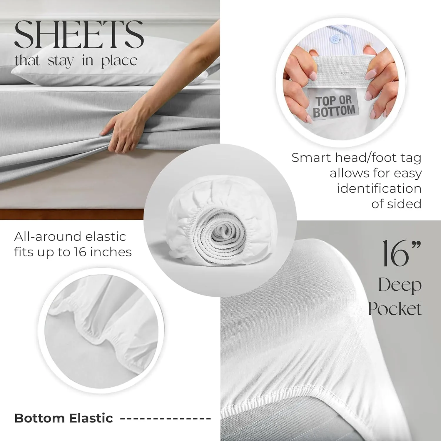 100% Cotton Twin Sheet Set, Organic Cotton Arctic White Sheets, Lightweight & Breathable, College Dorm Room Essentials Twin Bed Sheets with Deep Pockets, Cool & Crisp Percale Sheet Set