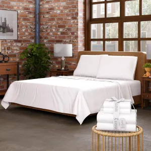 100% Cotton Twin Sheet Set, Organic Cotton Arctic White Sheets, Lightweight & Breathable, College Dorm Room Essentials Twin Bed Sheets with Deep Pockets, Cool & Crisp Percale Sheet Set