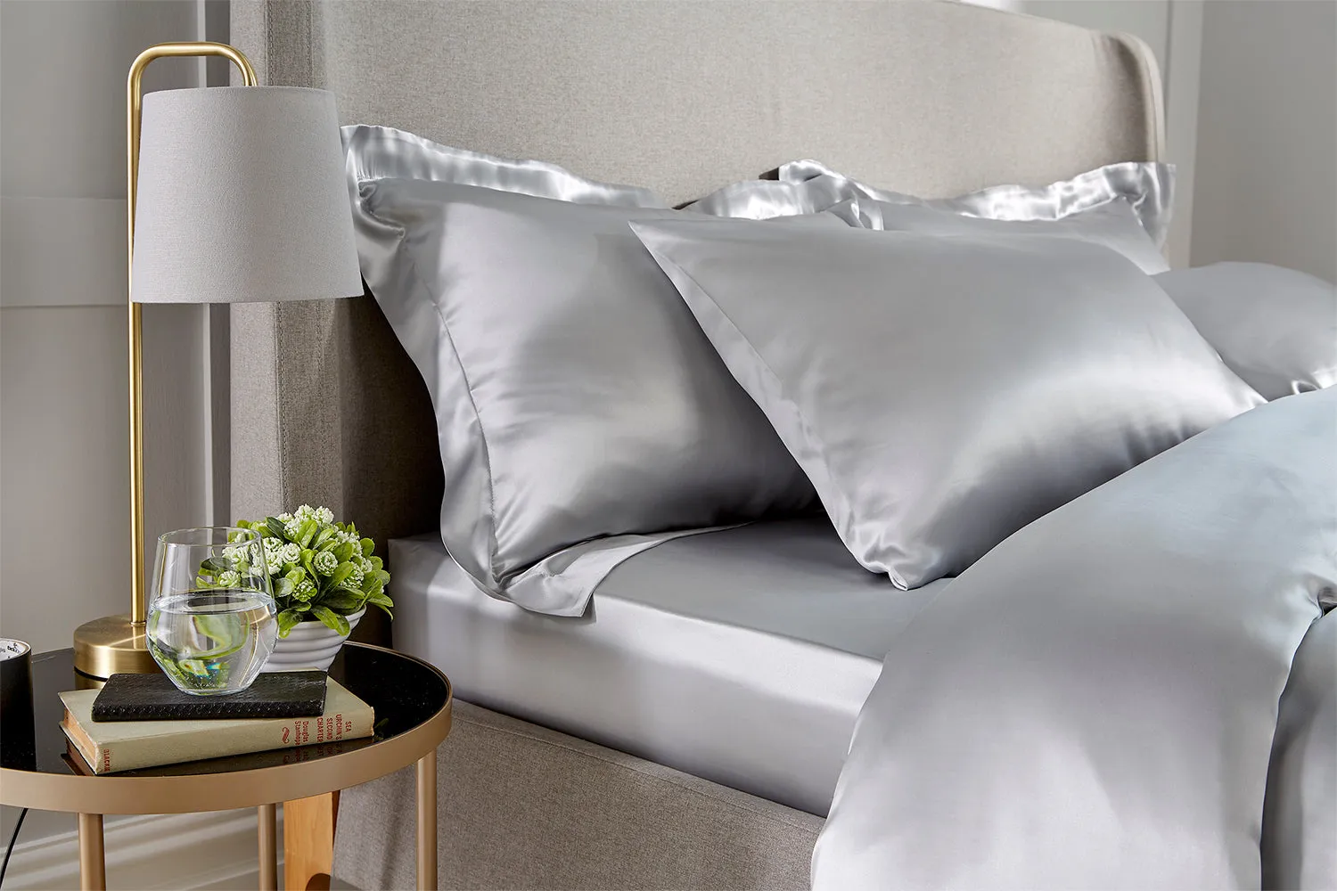 100% Silk Duvet Cover Grey