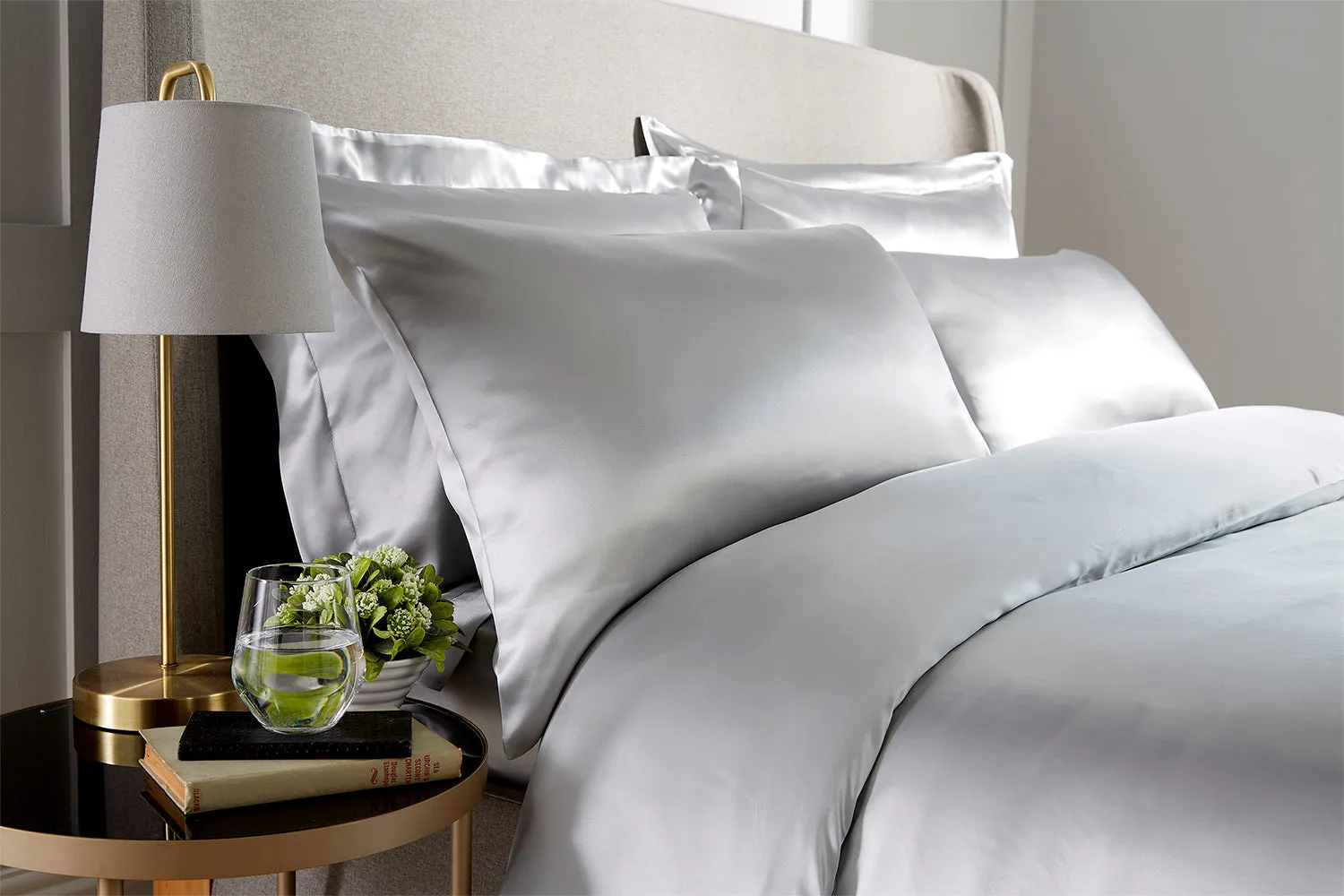 100% Silk Duvet Cover Grey