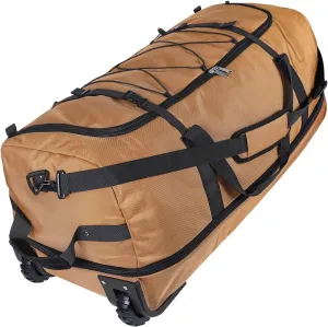 110L Expandable to 140L 32” Foldable Oxford Soft-Sided Rolling Duffle Bag with 2 Heavy-Duty Wheels,3 Large Compartments,Adjustable Shoulder Strap and Attached Organizer Pouch,Coffee