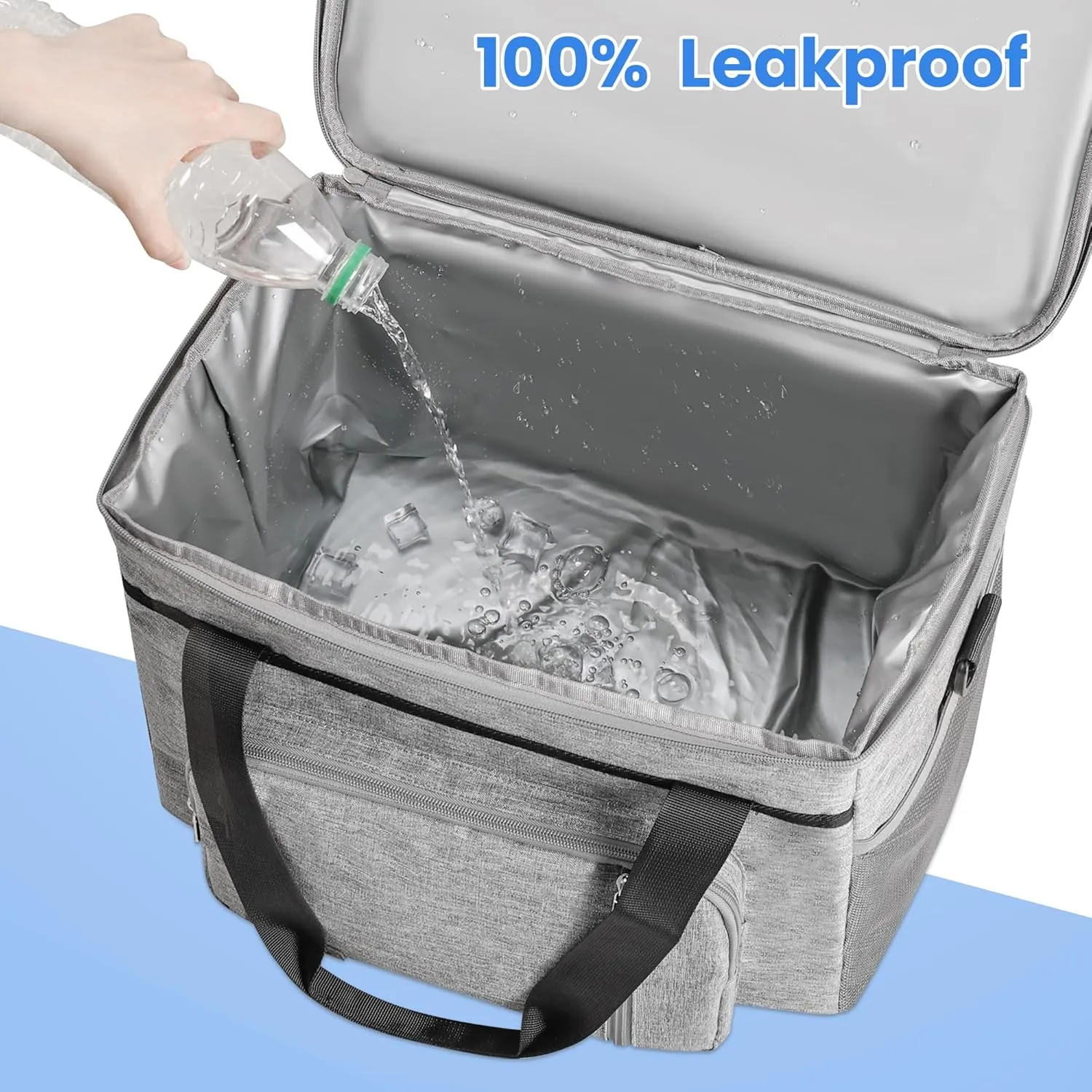 2 in 1 Soft Cooler Bag with Wheels, 50-Can Leakproof Insulated Portable Rolling Cooler, Extra Large Collapsible Ice Chest Cooler for Beach, Picnic, Camping, Shopping