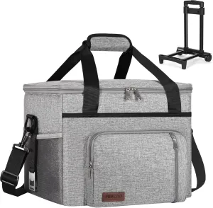 2 in 1 Soft Cooler Bag with Wheels, 50-Can Leakproof Insulated Portable Rolling Cooler, Extra Large Collapsible Ice Chest Cooler for Beach, Picnic, Camping, Shopping