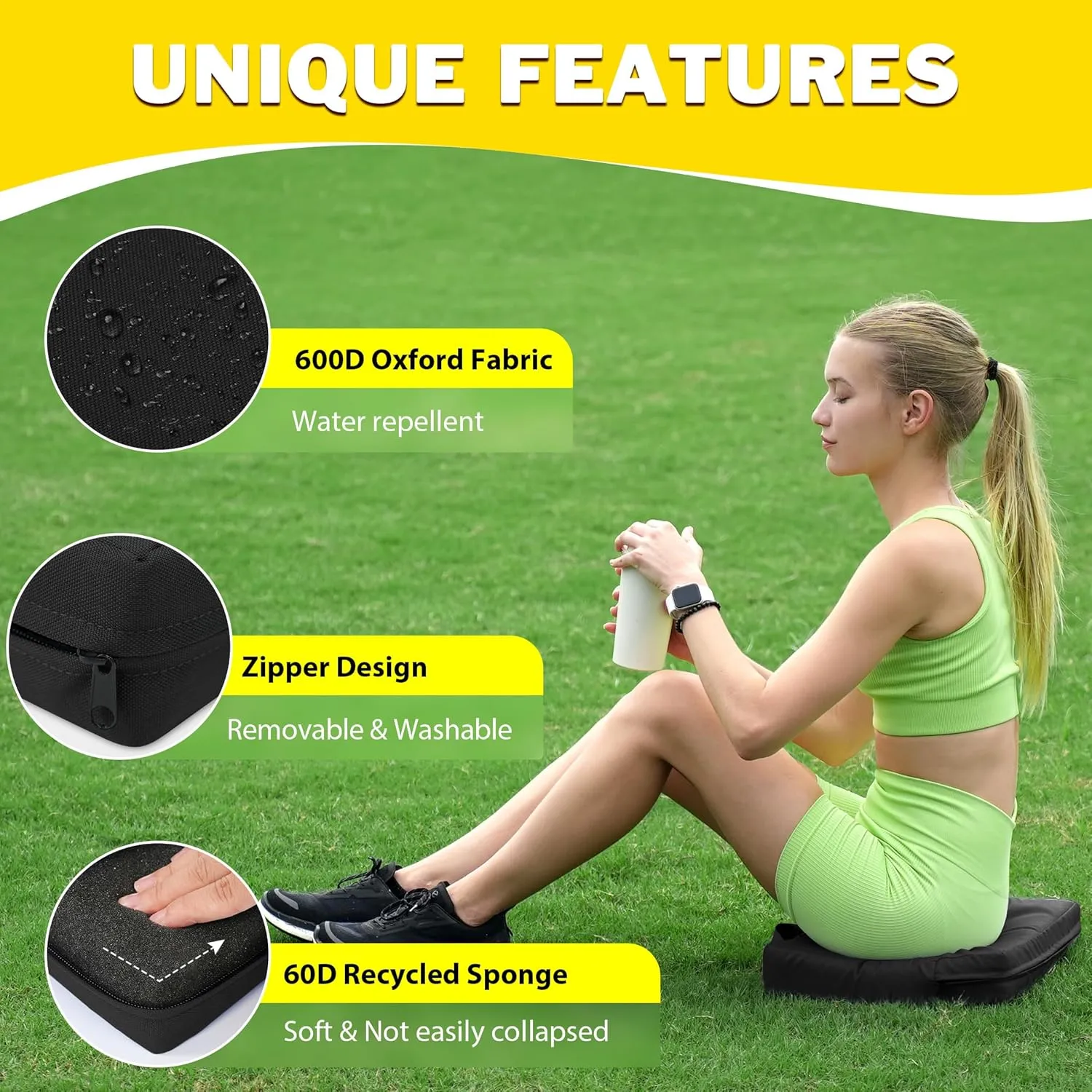 2 Pcs Stadium Seat Cushions Water-Repellent Bleacher Seat Cushions Indoor & Outdoor Seat Cushion for Bleachers Portable Stadium Cushion for Sports Events, Office Chairs, Beaches