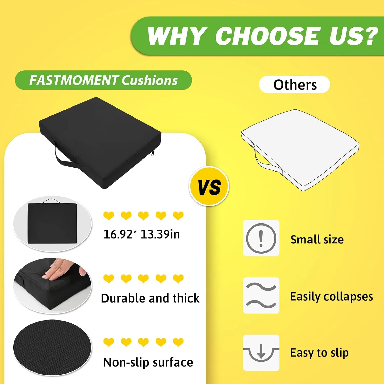 2 Pcs Stadium Seat Cushions Water-Repellent Bleacher Seat Cushions Indoor & Outdoor Seat Cushion for Bleachers Portable Stadium Cushion for Sports Events, Office Chairs, Beaches