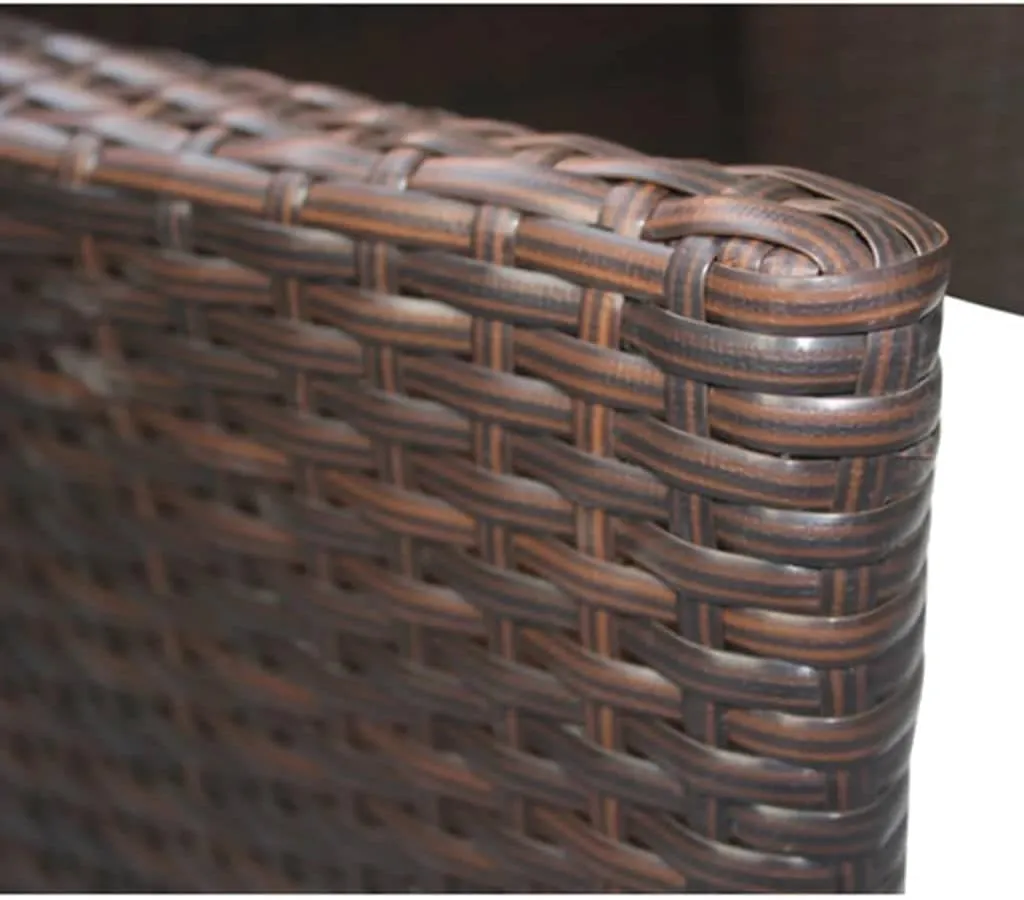 2-Piece PE Rattan Patio Chairs Set with Removable Cushions, Brown Outdoor Furniture for Poolside Garden Backyard, Durable Steel Frame & Aluminum Feet