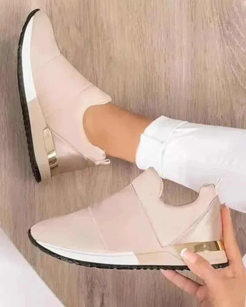 2024 Women’s Vulcanized Sneakers – Breathable Flat-Heel Sport Shoes for Spring & Autumn