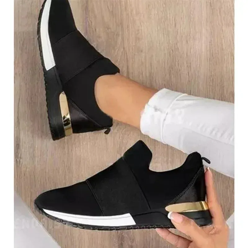 2024 Women’s Vulcanized Sneakers – Breathable Flat-Heel Sport Shoes for Spring & Autumn
