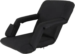 20.5"/25" Wide Stadium Seats for Bleachers Portable Outdoor Floor Chairs with Straps Armrest 6-Reclining Adjustable Back Support Water Resistant Anti-Slip Base