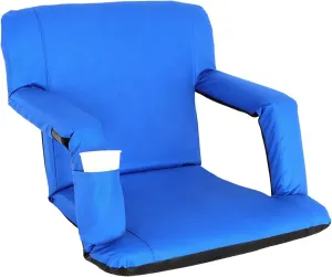 20.5"/25" Wide Stadium Seats for Bleachers Portable Outdoor Floor Chairs with Straps Armrest 6-Reclining Adjustable Back Support Water Resistant Anti-Slip Base