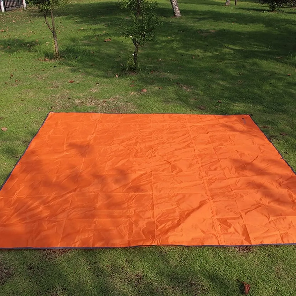 215215cm Oxford Outdoor Camping Mat Pad Waterproof Double Sided Picnic Tent Blanket Foldable Beach Mat Ground Sheet Tarp Mats (Orange A)