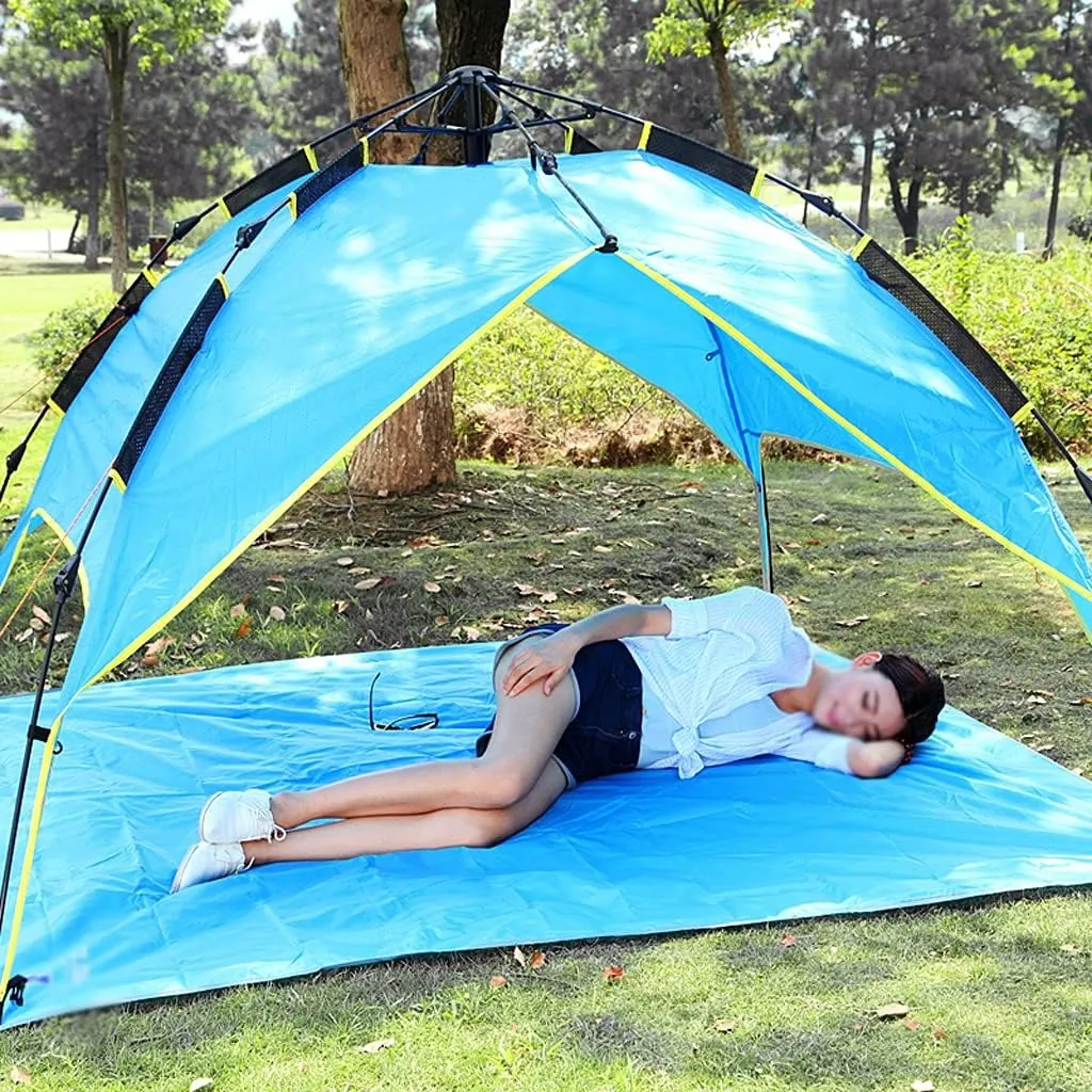 215215cm Oxford Outdoor Camping Mat Pad Waterproof Double Sided Picnic Tent Blanket Foldable Beach Mat Ground Sheet Tarp Mats (Orange A)