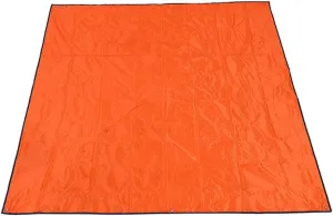 215215cm Oxford Outdoor Camping Mat Pad Waterproof Double Sided Picnic Tent Blanket Foldable Beach Mat Ground Sheet Tarp Mats (Orange A)