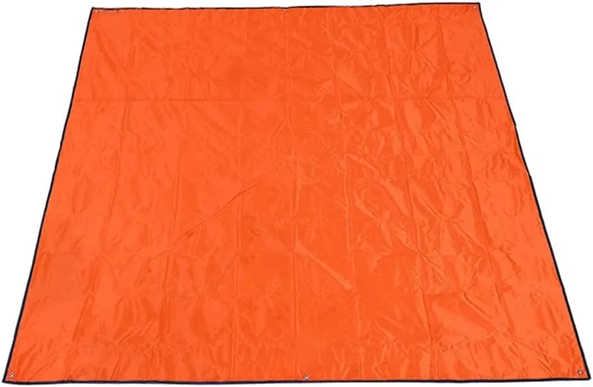 215215cm Oxford Outdoor Camping Mat Pad Waterproof Double Sided Picnic Tent Blanket Foldable Beach Mat Ground Sheet Tarp Mats (Orange A)