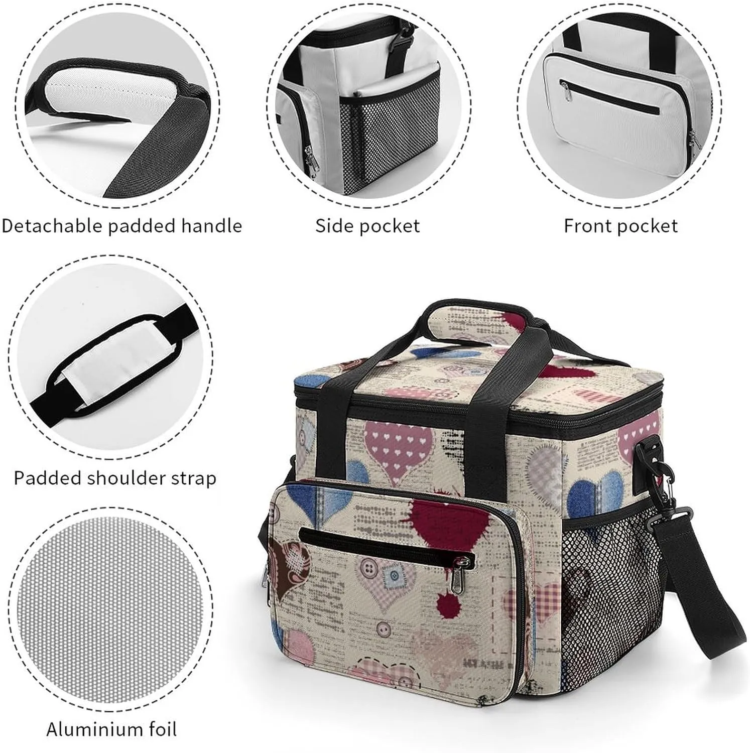 22.5L Waterproof Soft Cooler BagInsulated Lunch Box for Camping Fishing Beach Road Trips