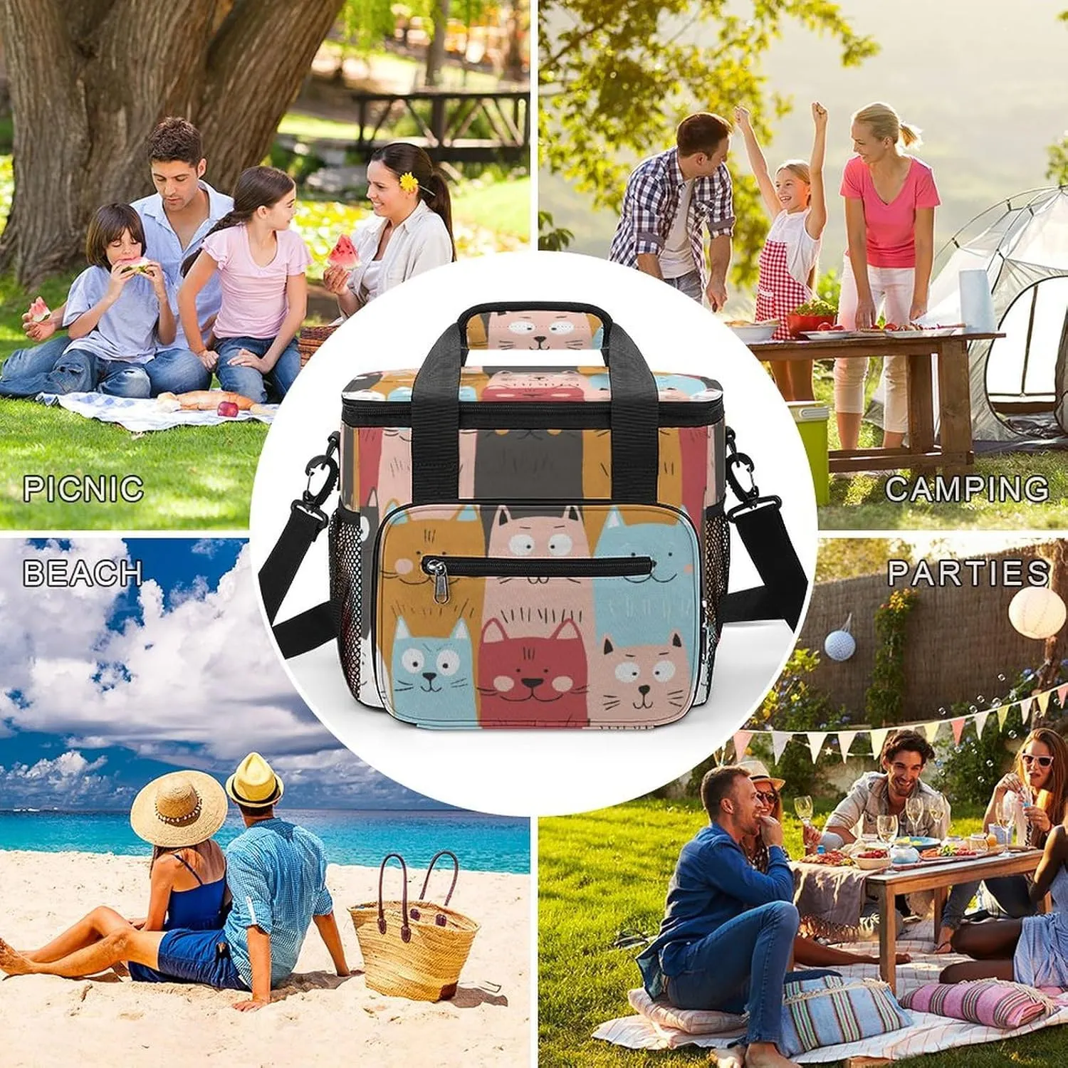 22.5L Waterproof Soft Cooler BagInsulated Lunch Box for Camping Fishing Beach Road Trips