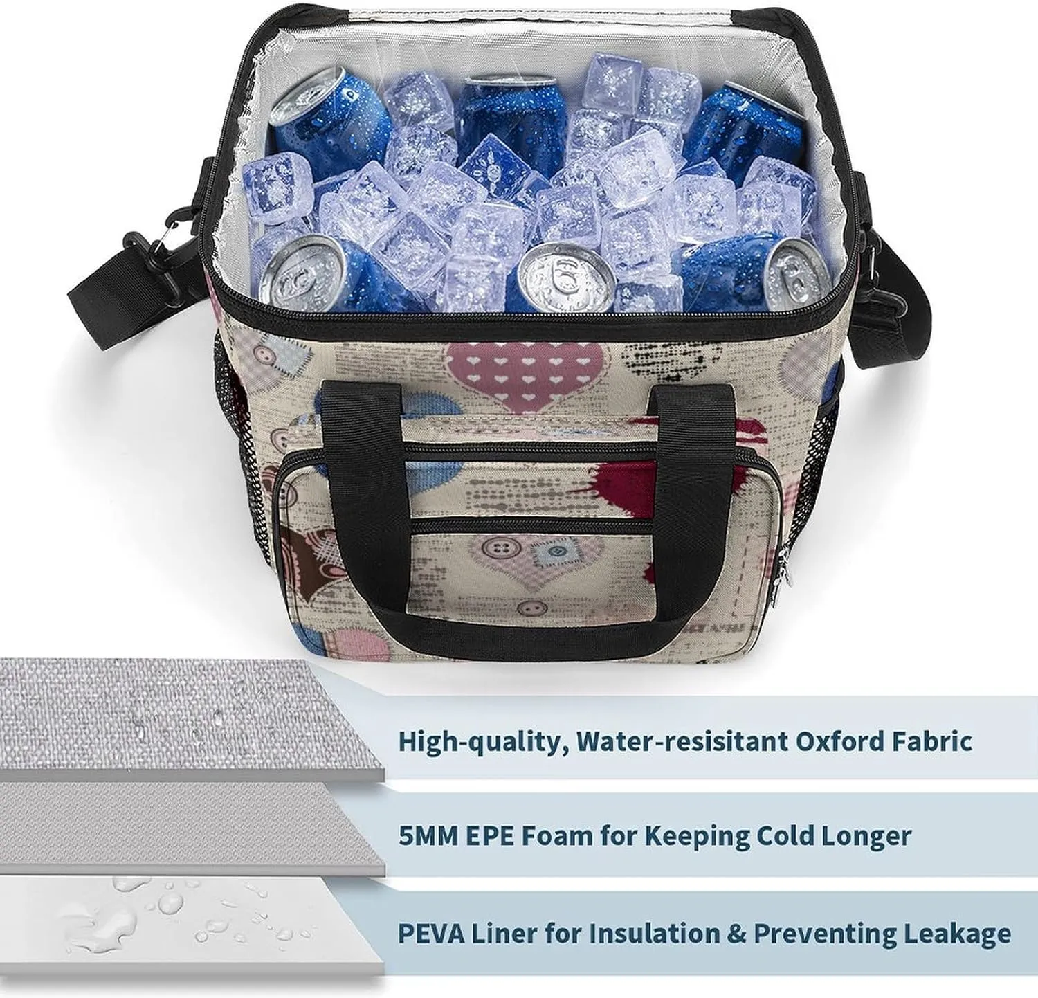 22.5L Waterproof Soft Cooler BagInsulated Lunch Box for Camping Fishing Beach Road Trips