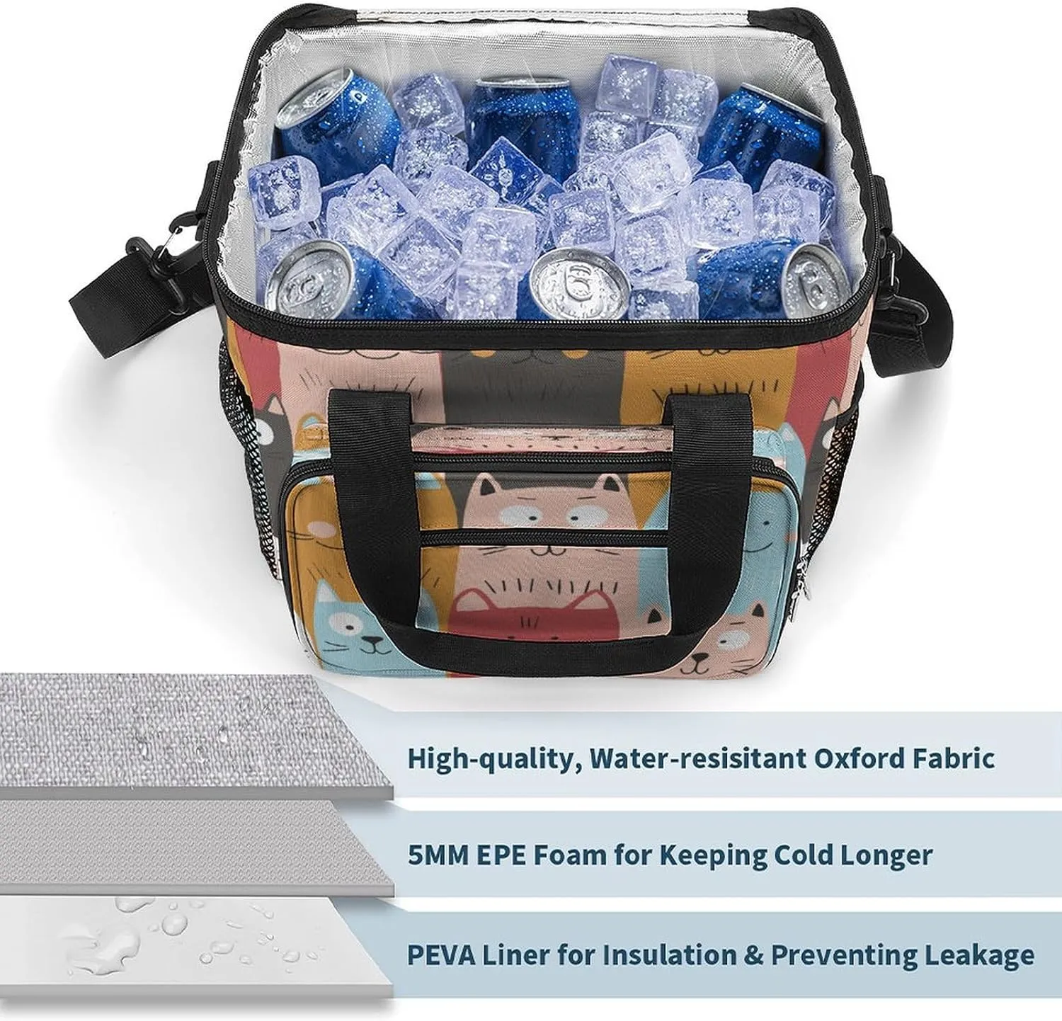 22.5L Waterproof Soft Cooler BagInsulated Lunch Box for Camping Fishing Beach Road Trips