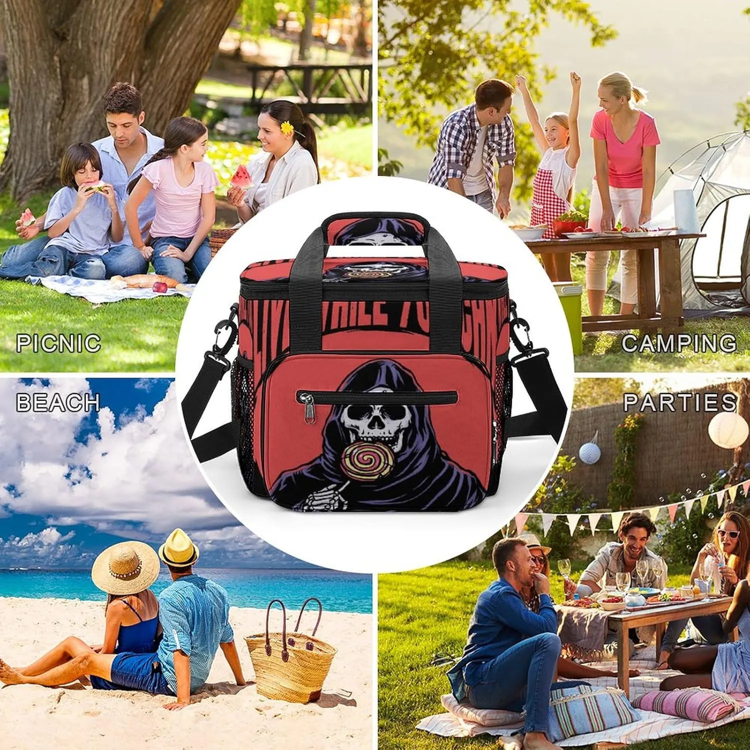 22.5L Waterproof Soft Cooler BagInsulated Lunch Box for Camping Fishing Beach Road Trips