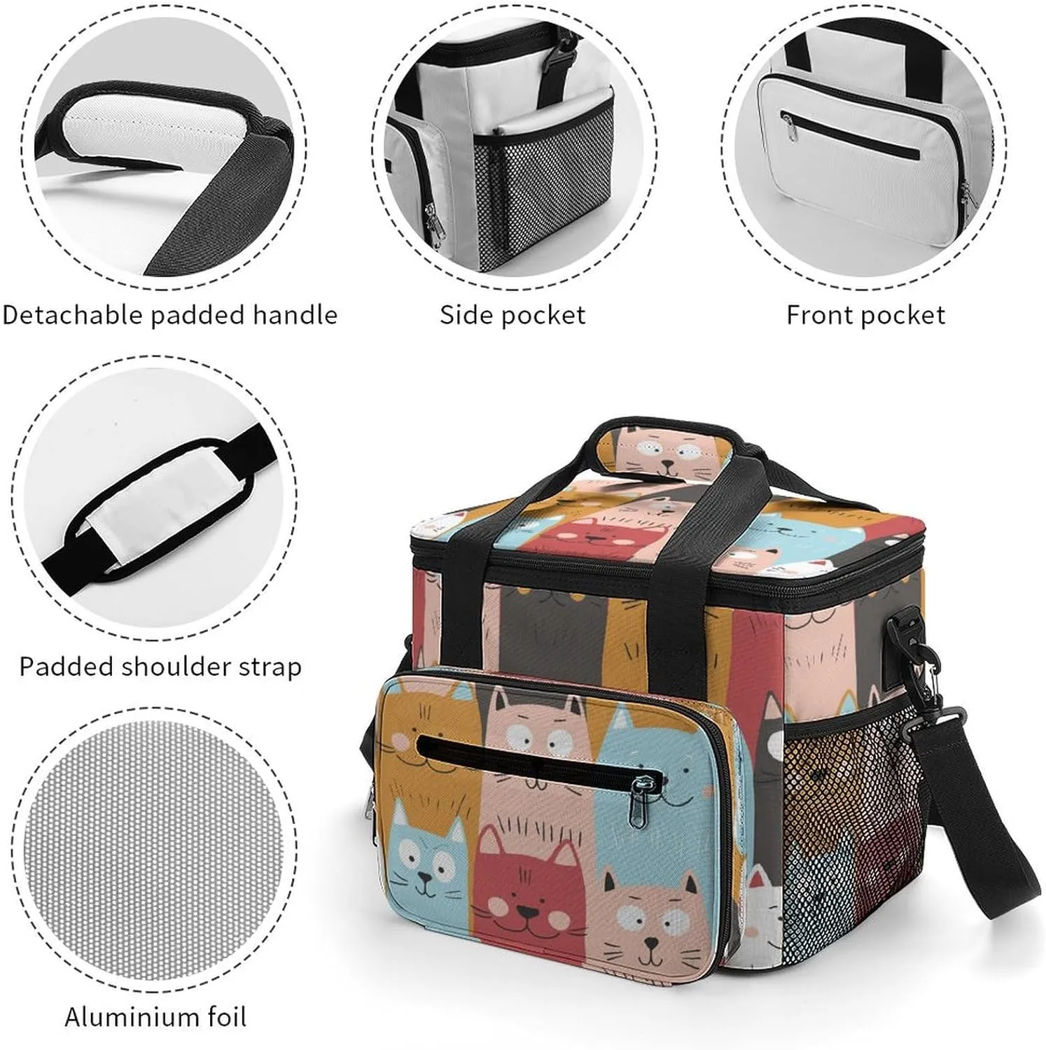 22.5L Waterproof Soft Cooler BagInsulated Lunch Box for Camping Fishing Beach Road Trips