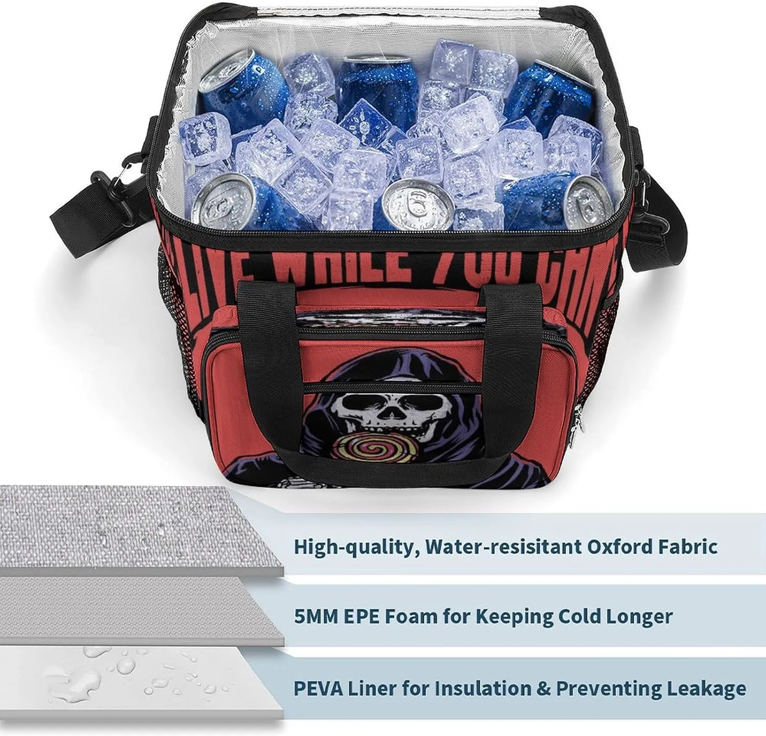 22.5L Waterproof Soft Cooler BagInsulated Lunch Box for Camping Fishing Beach Road Trips