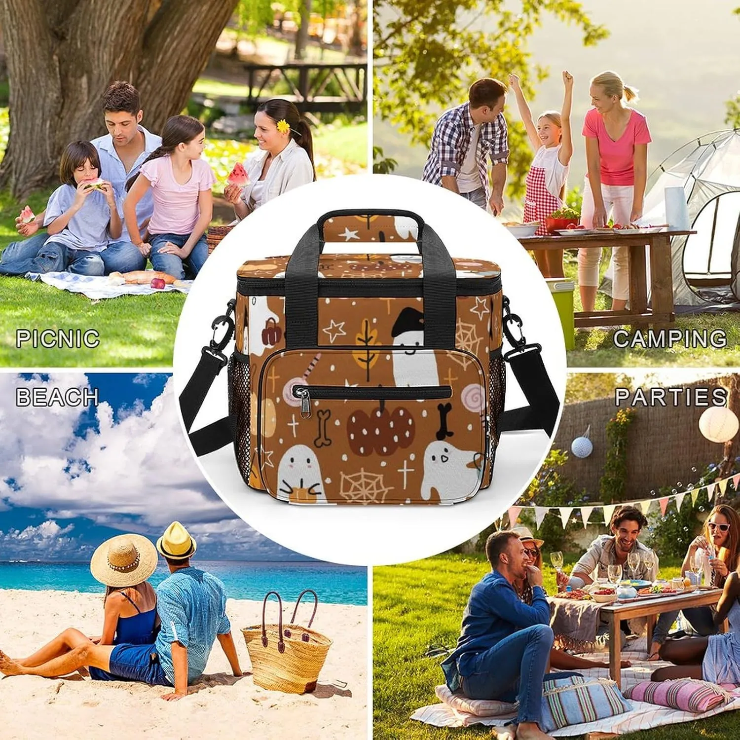22.5L Waterproof Soft Cooler BagInsulated Lunch Box for Camping Fishing Beach Road Trips