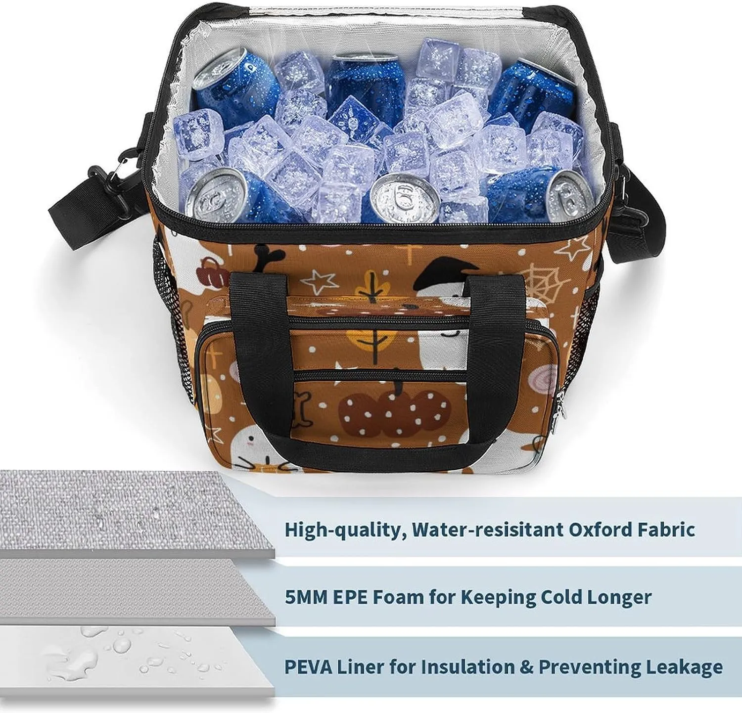 22.5L Waterproof Soft Cooler BagInsulated Lunch Box for Camping Fishing Beach Road Trips