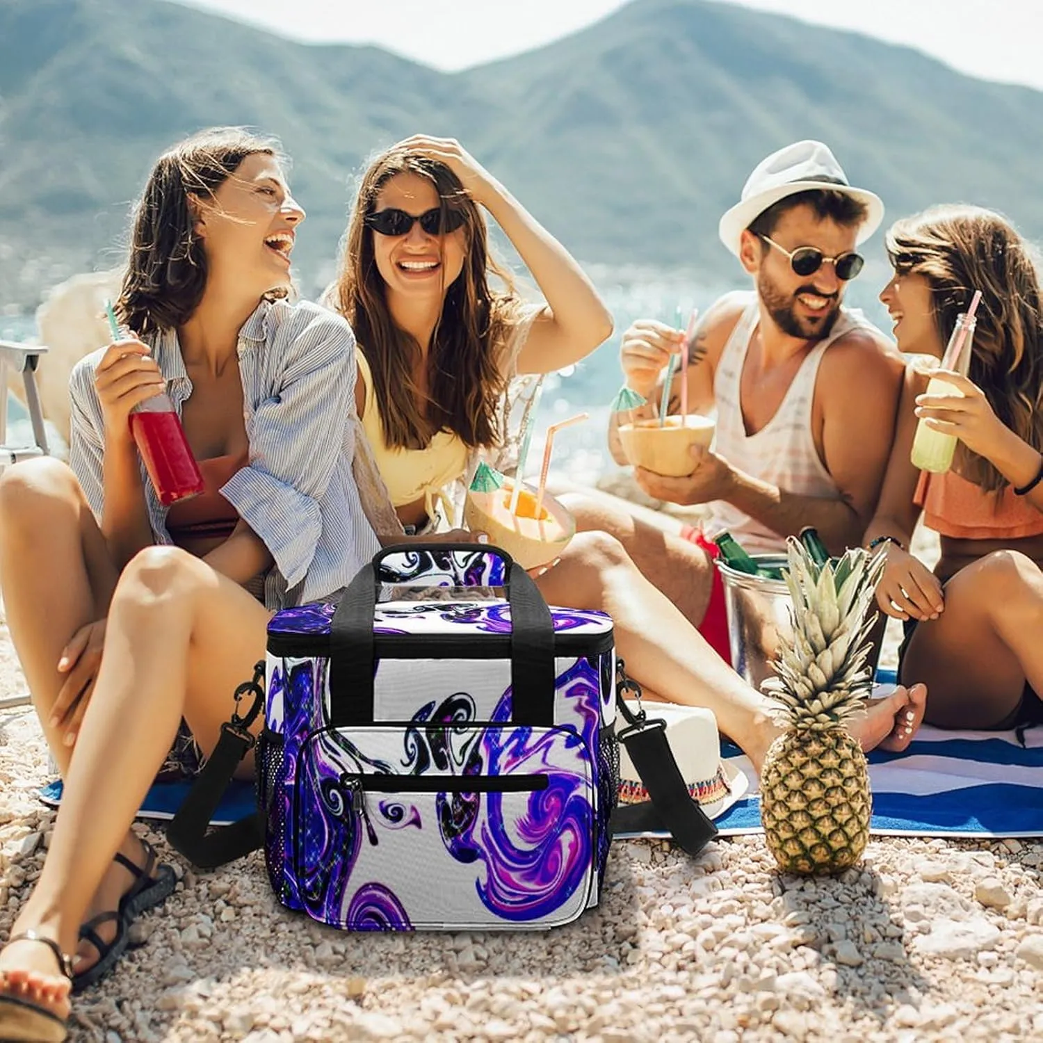 22.5L Waterproof Soft Cooler BagInsulated Lunch Box for Camping Fishing Beach Road Trips
