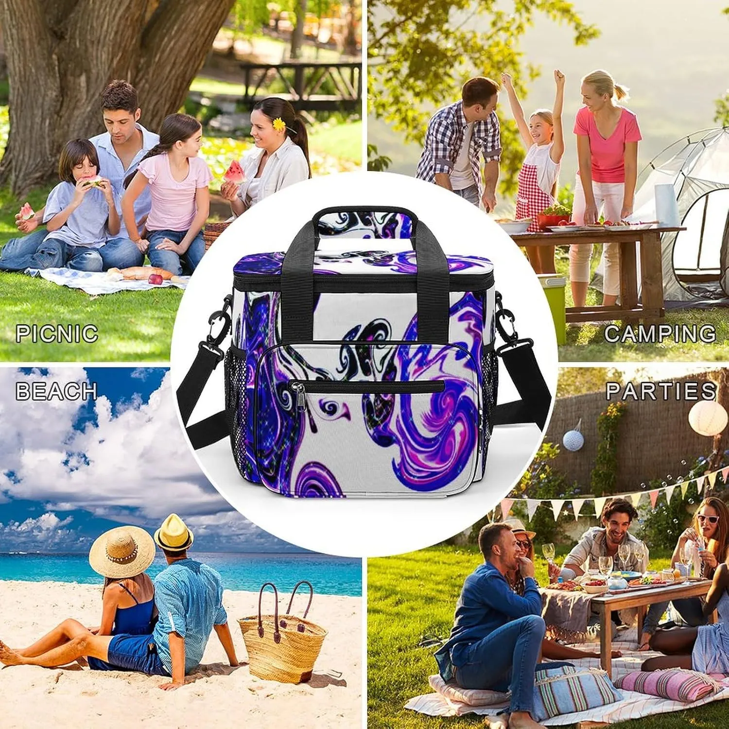 22.5L Waterproof Soft Cooler BagInsulated Lunch Box for Camping Fishing Beach Road Trips