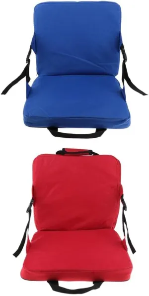 2X Portable Stadium Seat Cushion with Backs Folding Bleacher Seats Cushions