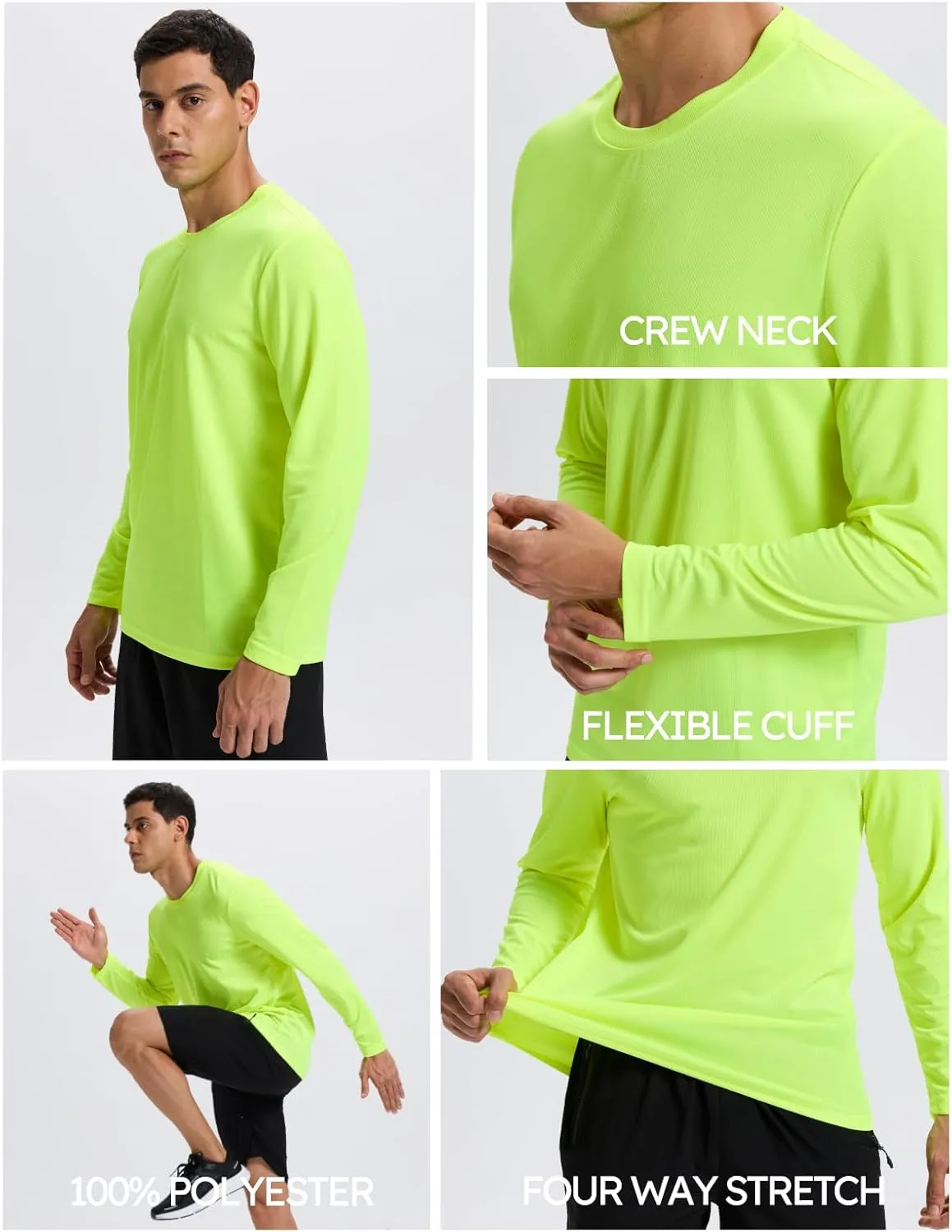 3 Pack Men's Long Sleeve Shirts Sun Protection Shirts Lightweight UPF 50  Rash Guard for Running Workout Fishing