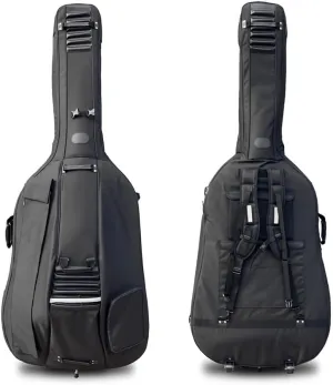 3/4 upright bass gig bag with wheels Oxford Cloth Thickened Double Bass Bag soft (Black)