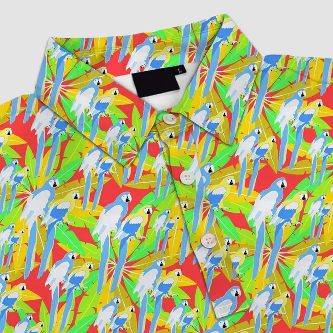 3D Printed Mens Golf Shirt Moisture Wicking Quick-Dry Performance Polo Shirts for Men