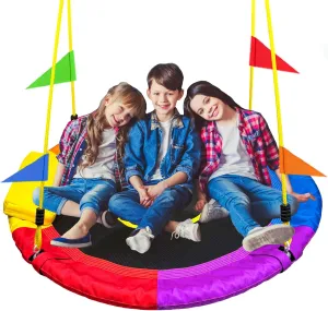 40 Inch Tree Swing for Kids Outdoor，Spider Web Tree Swing,850Lb Weight Capacity,900D Oxford Waterproof with Handles, with 71" Adjustable Hanging Straps，for Backyard, Playground (New 6 Colors)