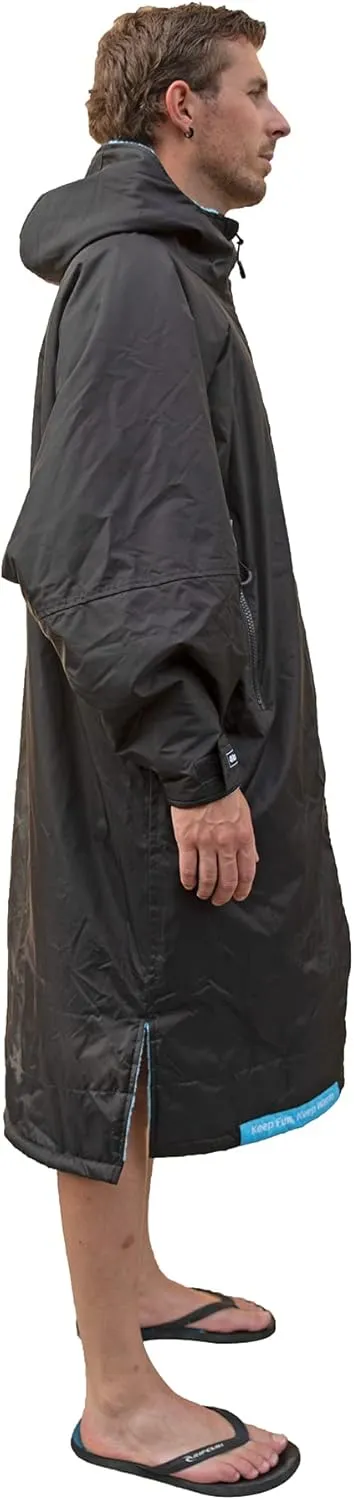 4Monster Swim Parka with Hood,Quick-dry Wetsuit Changing Robe Waterproof,Warm Coat Surf Poncho for Water Sport, Beach&Pool