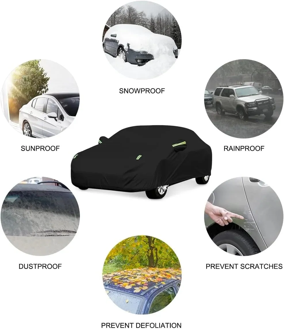 5-Layer All-Weather Waterproof Light-Weight Car Cover for Acura RL.Full Car Cover Outdoor Waterproof Sun Rain Snow Hail Protection,with a Free Storage Bag (Black 2005-2008)