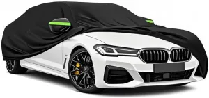5-Layer All-Weather Waterproof Light-Weight Car Cover for BMW 530.Full Car Cover Outdoor Waterproof Sun Rain Snow Hail Protection,with a Free Storage Bag (Black 2024-2025)