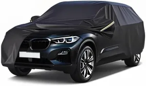 5-Layer All-Weather Waterproof Light-Weight Car Cover for BMW iX 2022-2025.Full Car Cover Outdoor Waterproof Sun Rain Snow Hail Protection,with a Free Storage Bag (Black)
