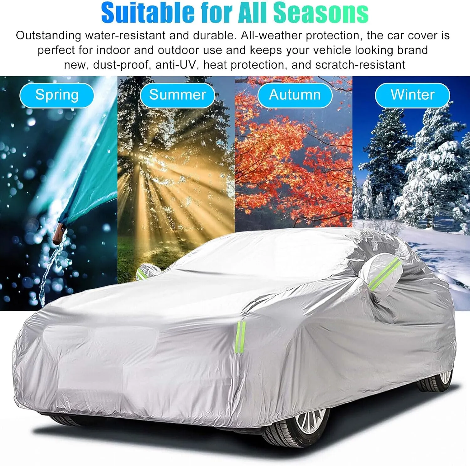 5-Layer All-Weather Waterproof Light-Weight Car Cover for BMW Z4.Full Car Cover Outdoor Waterproof Sun Rain Snow Hail Protection,with a Free Storage Bag (Silver 2019-2025)