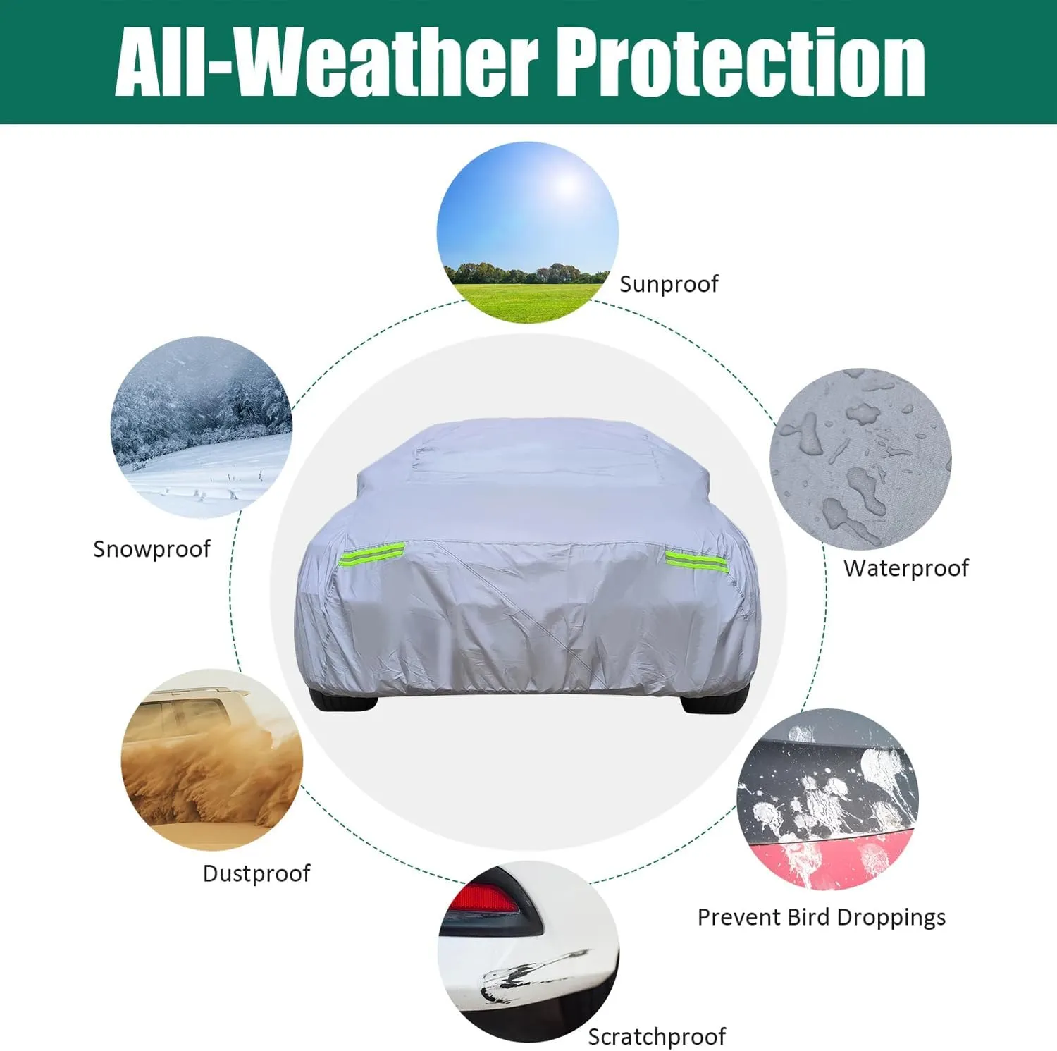 5-Layer All-Weather Waterproof Light-Weight Car Cover for BMW Z4.Full Car Cover Outdoor Waterproof Sun Rain Snow Hail Protection,with a Free Storage Bag (Silver 2019-2025)
