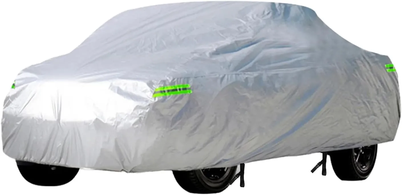 5-Layer All-Weather Waterproof Light-Weight Car Cover for Toyota Tundra.Full Car Cover Outdoor Sun Rain Snow Hail Protection,Fit for Pick-up Truck (Silver Tundra Hybrid 2022-2025)