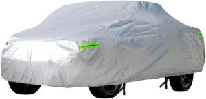 5-Layer All-Weather Waterproof Light-Weight Car Cover for Toyota Tundra.Full Car Cover Outdoor Sun Rain Snow Hail Protection,Fit for Pick-up Truck (Silver Tundra Hybrid 2022-2025)