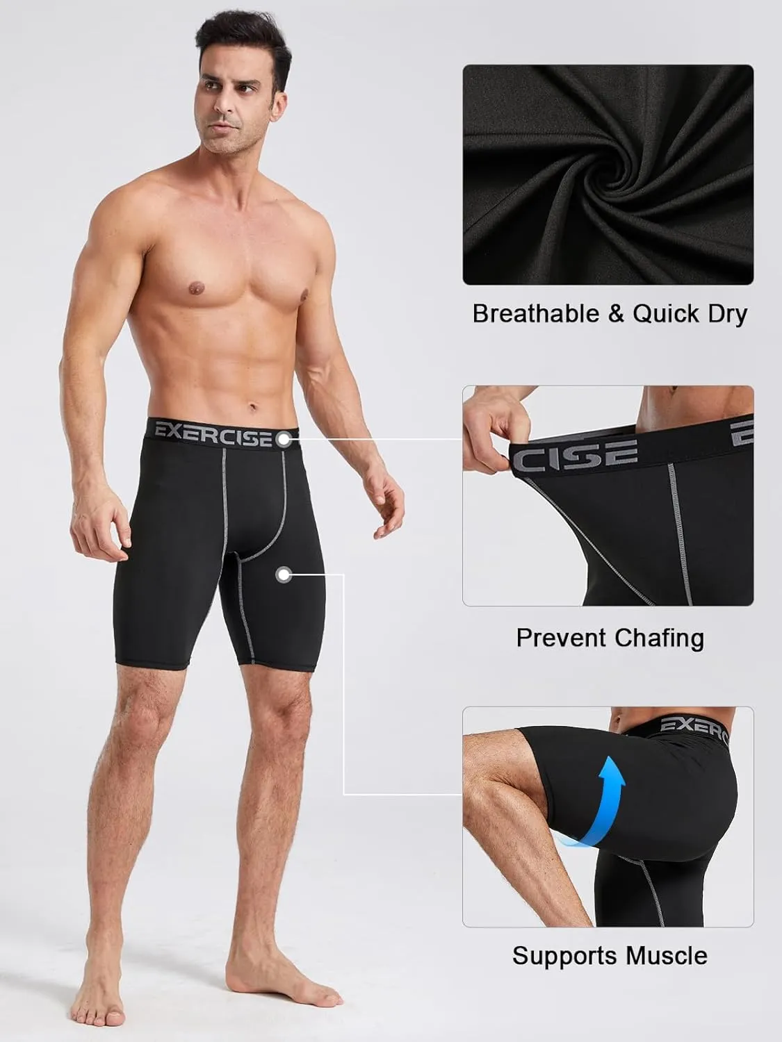 5 Pack Compression Shorts Men Compression Underwear for Men Athletic Mens Spandex Baselayer,Running,Workout
