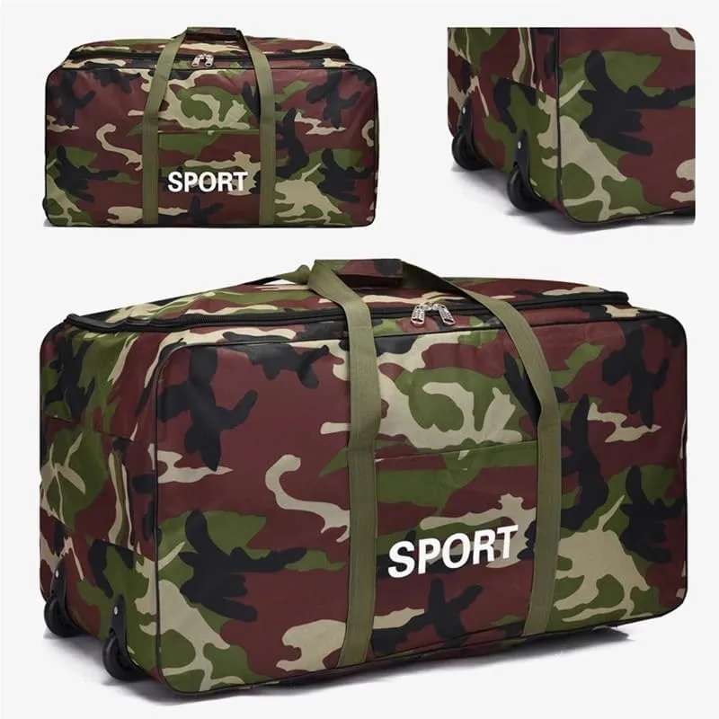 600D Camouflage Luggage Moving Big Bag Thick Waterproof Oxford Cloth Moving Artifact Large Storage Men's Travel Bags Duffle Bag(Camouflage)
