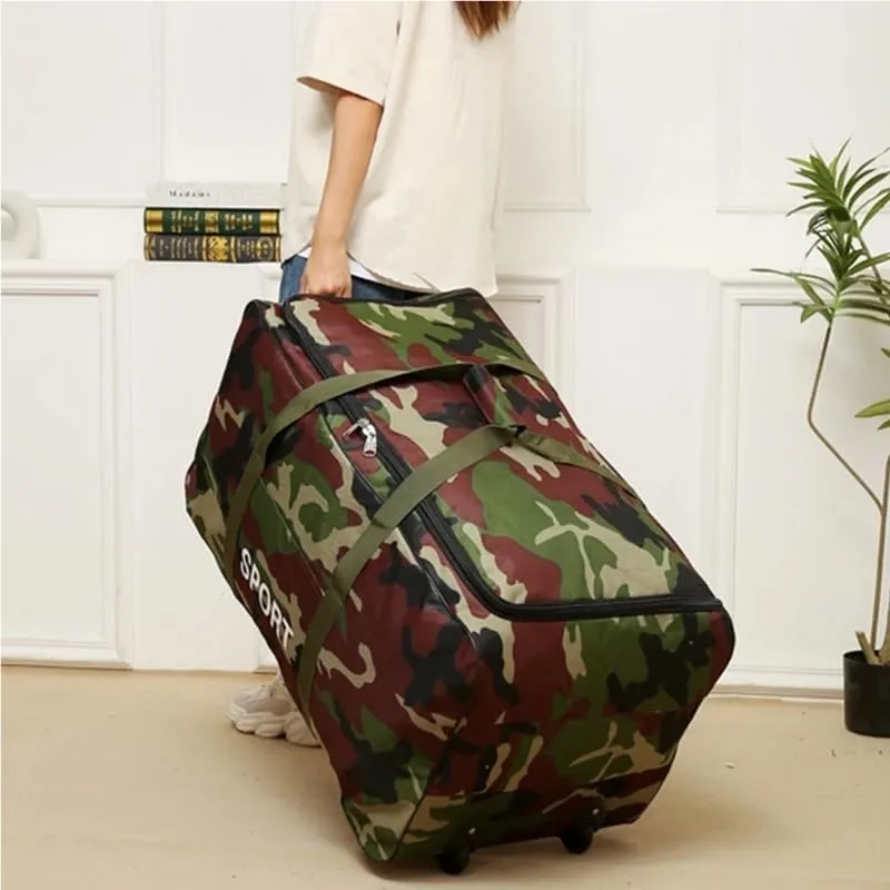 600D Camouflage Luggage Moving Big Bag Thick Waterproof Oxford Cloth Moving Artifact Large Storage Men's Travel Bags Duffle Bag(Camouflage)