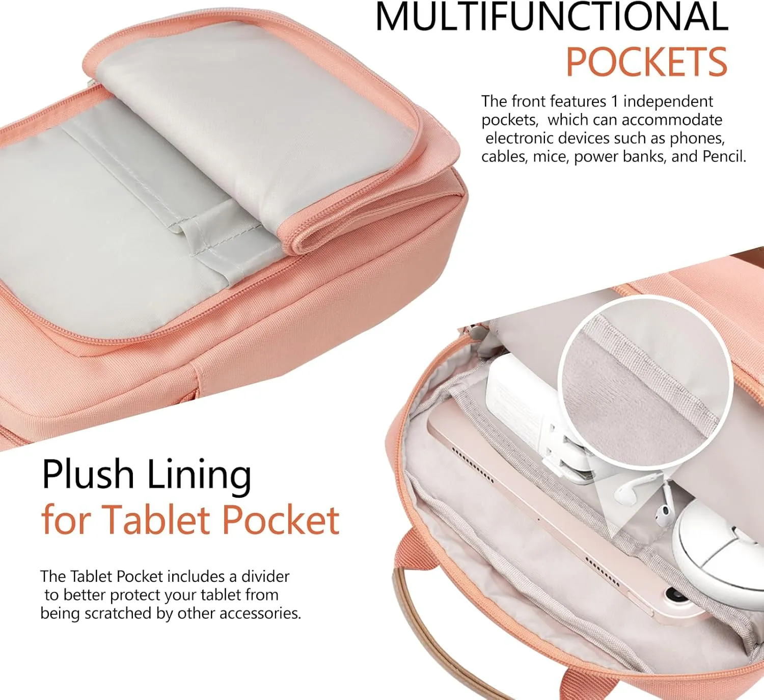 7-9 Inch Tablet Sleeve Bag, Ipad Bag for iPad Mini 6/5/4/3/2,Samsung Galaxy Tab A7 Lite 8.7" / Tab A 8.0",Kindle 2022/10/9/8/7/6,eReader,with Removable Shoulder Strap (Pink)