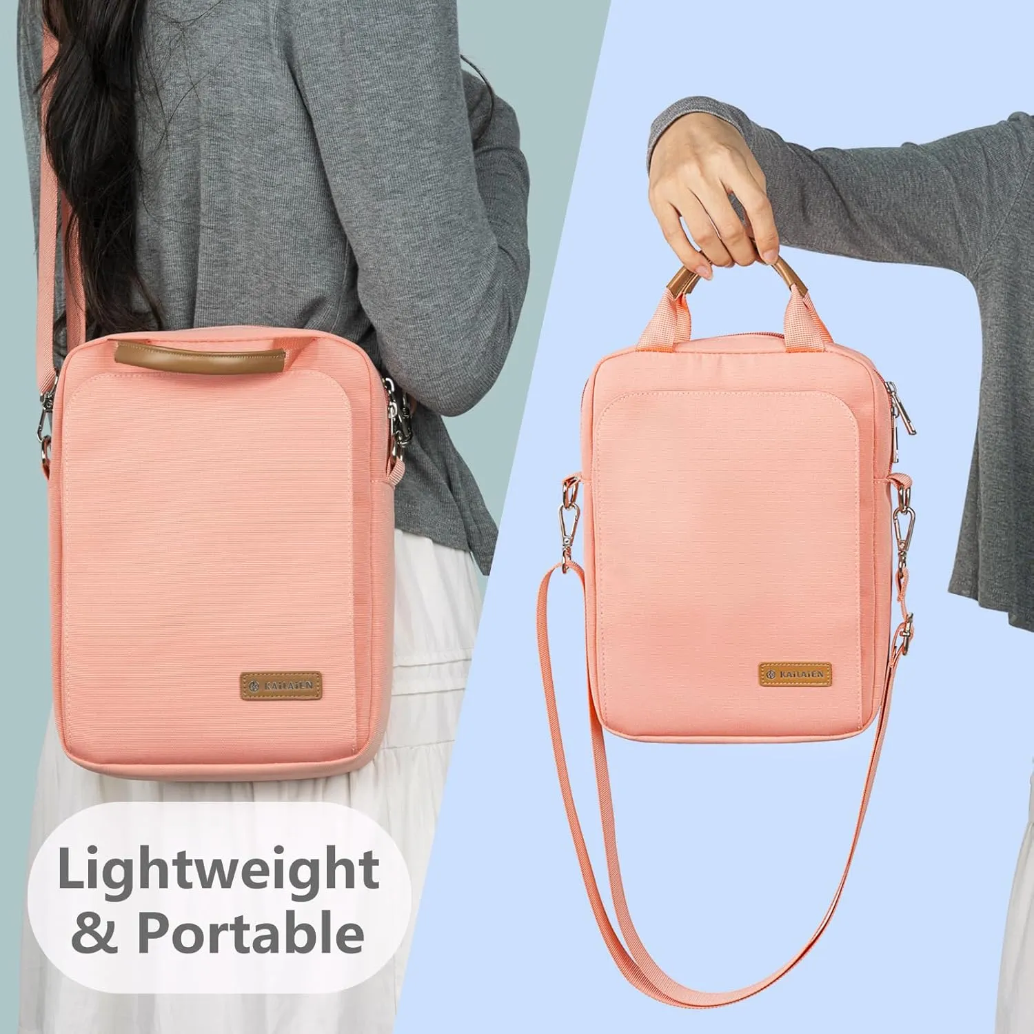 7-9 Inch Tablet Sleeve Bag, Ipad Bag for iPad Mini 6/5/4/3/2,Samsung Galaxy Tab A7 Lite 8.7" / Tab A 8.0",Kindle 2022/10/9/8/7/6,eReader,with Removable Shoulder Strap (Pink)