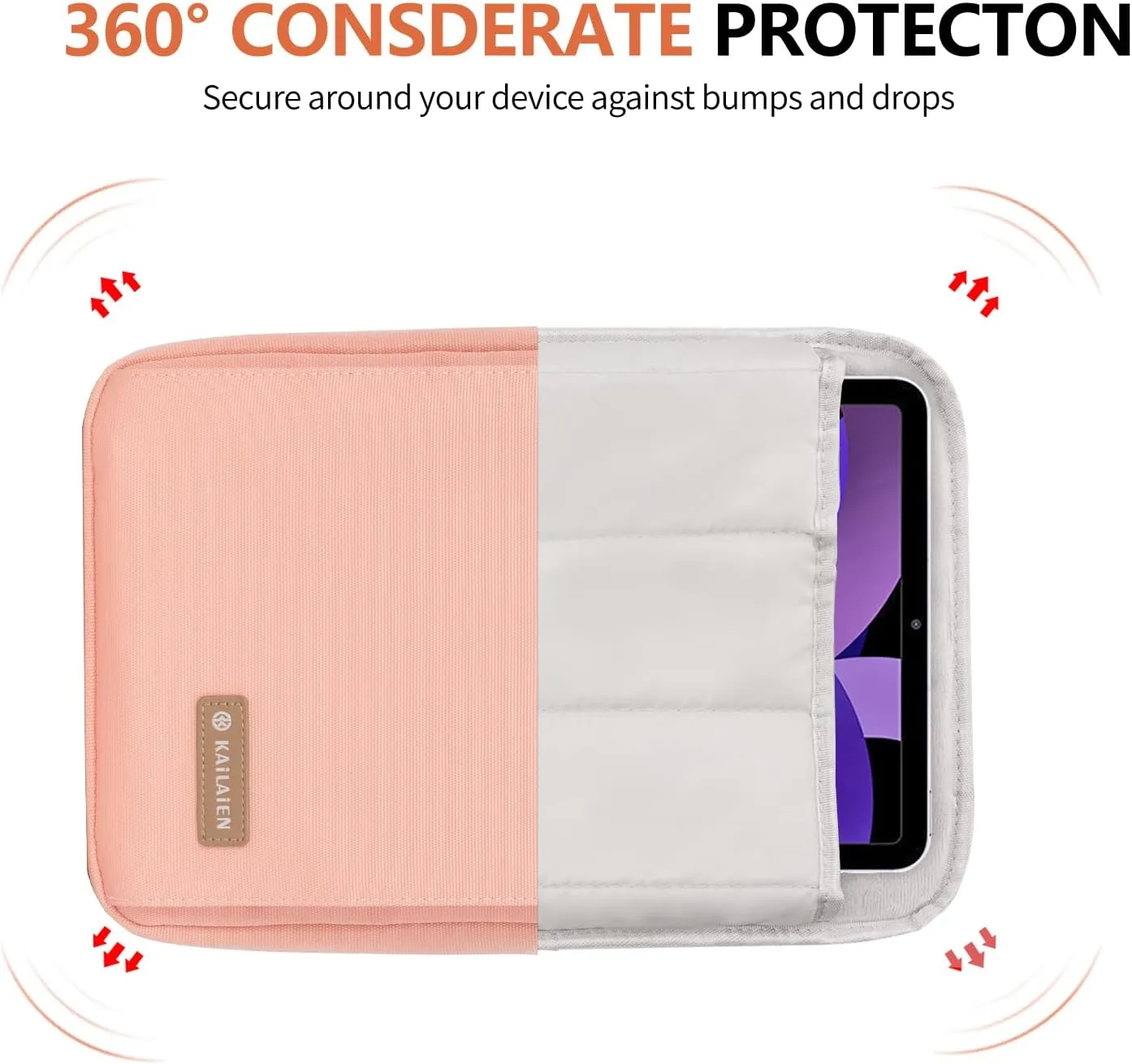 7-9 Inch Tablet Sleeve Bag, Ipad Bag for iPad Mini 6/5/4/3/2,Samsung Galaxy Tab A7 Lite 8.7" / Tab A 8.0",Kindle 2022/10/9/8/7/6,eReader,with Removable Shoulder Strap (Pink)