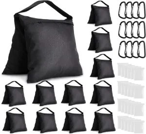 Aimosen 12 Packs Sandbags Weight Bags for Light Stand Photography Video Support, Heavy Duty Saddlebags for Backdrop Stand, Photo Tripod, Canopy, Pop up Tent, Umbrella Base, Fishing Chair, Wedding Shed